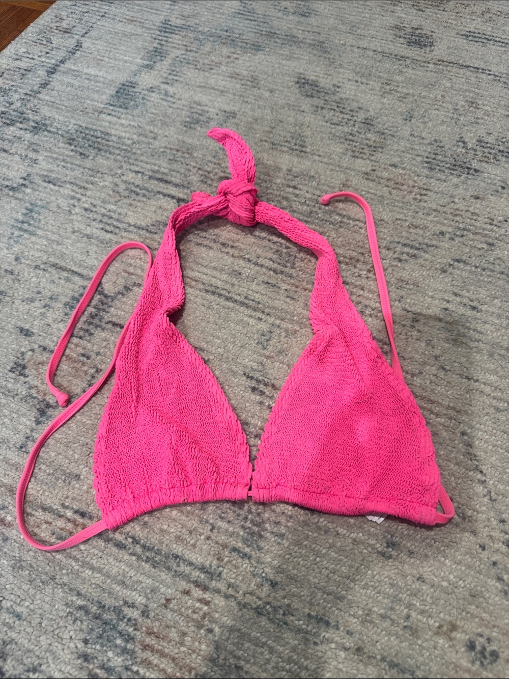 bond-eye Hot Pink Textured Halter Bikini Top